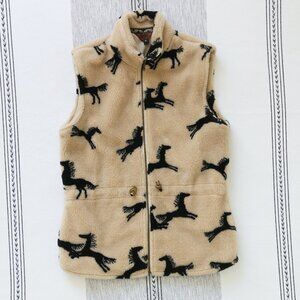 Women's Beige Horse Pattern Vest